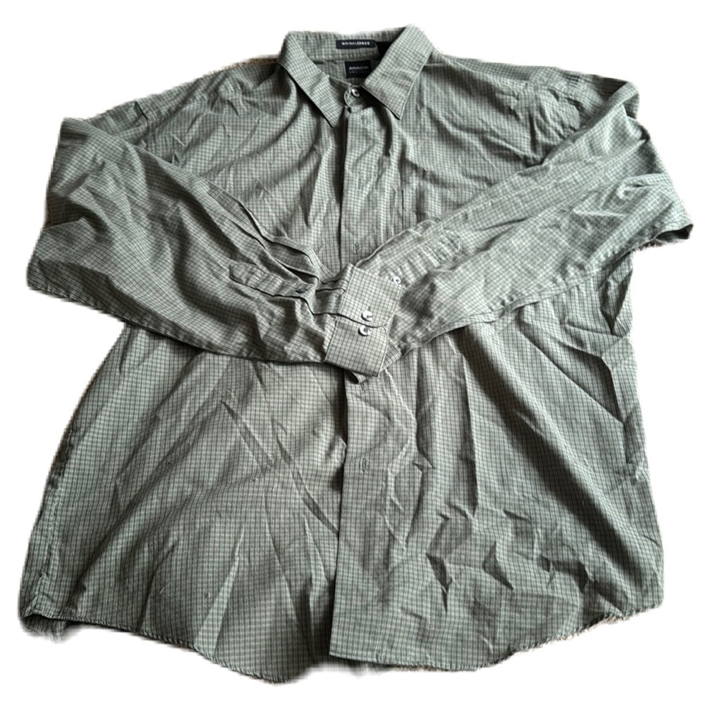 Arrow Wrinkle Free XL Green Button Down Dress Shirt Long Sleeve Men's EUC